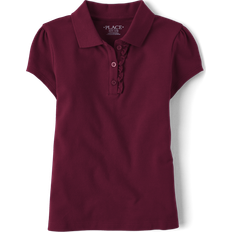 Ruffles Polo Shirts Children's Clothing The Children's Place Girl's Uniform Ruffle Pique Polo - Rubine (2044391-054)