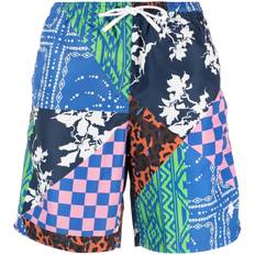 Marcelo Burlon Patchwork Badeshorts Polyester - Blå/Multi