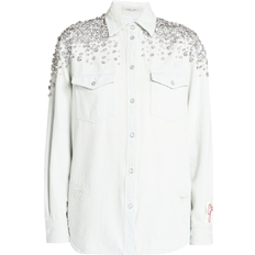 GOLDEN GOOSE Embellished Boyfriend Shirt - Blue