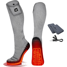 Heated socks for men ActionHeat 5V Battery Heated House Slipper Socks - Grey