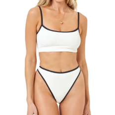 White Bikini Tops L*Space Ribbed Adalyn Bikini Top - Cream/Black