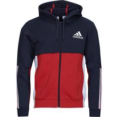 Adidas Essentials Colorblock Fleece Full-Zip Hoodie - Legend Ink/Scarlet