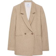 Anine Bing Fishbone Blazer - Tan/Cream