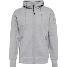 C p company hoodie C.P. Company Diagonal Raised Fleece Full Zip Goggle Hoodie - Grey