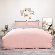 Brentfords Plain Dye Funda nórdica Gris, Rosa (198x198cm)