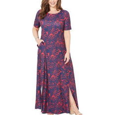 Catherines Scoopneck Maxi Dress - Classic Red Mono Floral