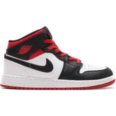 Air jordan 1 mid gym red Nike Air Jordan 1 Mid GS - White/Black/Gym Red