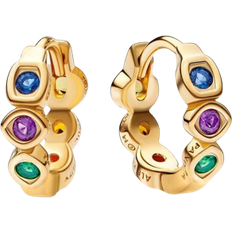 Pandora Crystal Earrings Pandora Marvel The Avengers Infinity Stones Hoop Earrings - Gold/Crystal/Multicolour