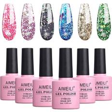 AIMEILI UV & LED Soak Off Gel Polish 10ml 6-pack