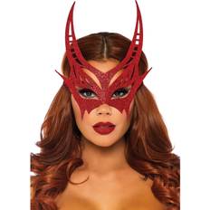 Halloween - Men/Women Eye Masks Leg Avenue Glitter Devil Mask Red