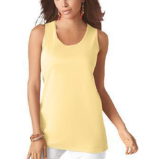 Yellow Tank Tops Roaman's Women's Scoopneck Tank Top Plus Size - Banana