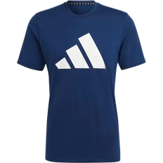 Bomull - Herr - Träningsplagg T-shirts adidas Train Essentials Feelready Logo Training Tee - Dark Blue/White