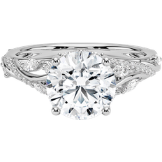 Begonia Vine Engagement Ring - White Gold/Diamonds