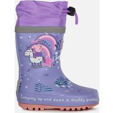 Purple Wellingtons Regatta childrens/kids splash peppa pig unicorn wellington boots rg7715