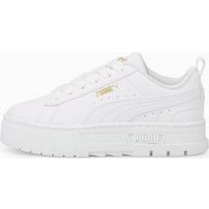 Puma Mayze Kids' Trainers, White/Gold