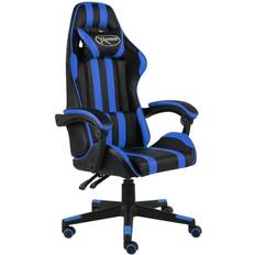 vidaXL Gamerstol kunstlæder sort og blå