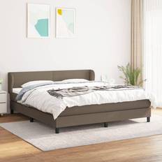 vidaXL Taupe, 180x200 Box Spring with Mattress Continental Bed