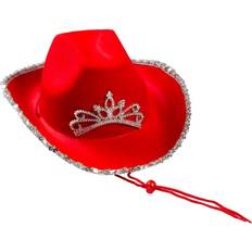 Rød Hatter Rød Cowboyhat med Tiara One