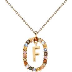 Pdpaola Gold Plated Floating Letter Necklace