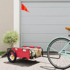 Best_rated Bicycle Carts & Tandem Bike Trailers vidaXL Bike Trailer Orange Oxford Fabric and Iron