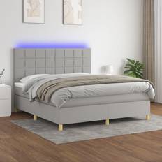 Látex Camas Continentales vidaXL Box Spring Colchón Y Luces LED 180x200 cm Cama Continental