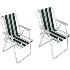 White Camping Chairs Samuel Alexander 2 Pack of Folding Camping Picnic Chair in Green White Garden Patio
