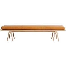 Woud Level Daybed Cognac Leather White Pigmented Oak Sofa