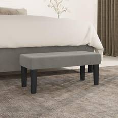 VidaXL Banquettes vidaXL Banc Gris Clair 70x30x30 cm Velours Light Grey Banquette