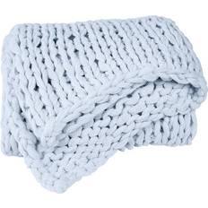 Becky Cameron Chunky Knit Blankets Blue (149.9x119.4cm)