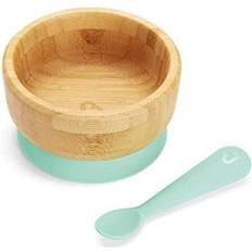 Naturel Assiettes et Bols Munchkin Bambou Suction Bowl & Spoon ensemble de table pour enfant 6 m 1 pcs