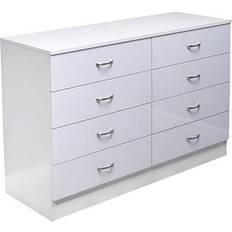 White high gloss drawers Fwstyle Wide Tall Chest of Drawer 40x77cm