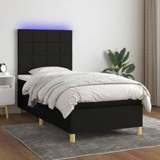 vidaXL LED-lys 90x190 stof Kontinentalseng