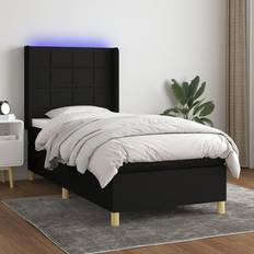 vidaXL LED-lys 90x190 stof Kontinentalseng