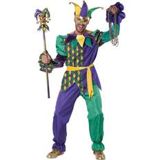 Verde Vestidos de fiesta California Costumes Deluxe Mardi Gras Jester Adult Costume