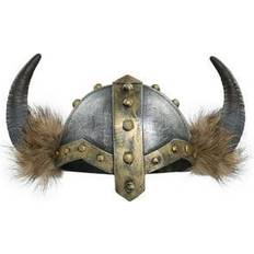 Gris Casques Adult Horned Fur Viking Costume Helmet Viking Accessories