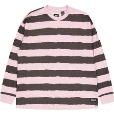 Levi's Skate Langærmet T-shirt med lyserøde/sorte striber TORN UP PINK SORT