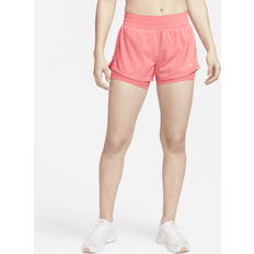 Nike One Women's Dri-FIT Mid-Rise 8cm approx. 2-in-1 Shorts Pink