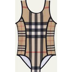 Burberry Badkläder Barnkläder Burberry Kids Check swimsuit beige Y