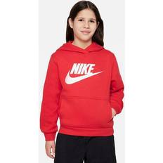 Girls Tops Nike Kids' Sportswear Club Fleece HBR Hoodie University Red/White