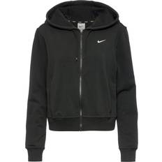 Nike Dri-FIT One Women's Full-Zip French Terry Hoodie - Black/White