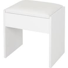 Blanc Poufs ECD Germany Tabouret de Coiffeuse 40x43x29,5 cm Pouf