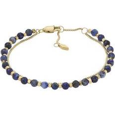 Fossil Jewellery Fossil Ladies' Gold Tone Double Chain Blue Stone Set Bracelet