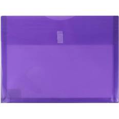 Jam Paper Invitation Envelopes Jam Paper Plastic Envelopes with Hook & Loop Closure, 1 Expansion, Letter Booklet, 9.75 x 13, Purple Quill Purple