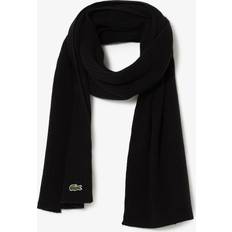 Accessories on sale Lacoste Unisex Ribbed Wool Scarf Unique Black