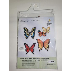 Yarn & Needlework Supplies Butterflies 117CS Counted Cross-Stitch Kit