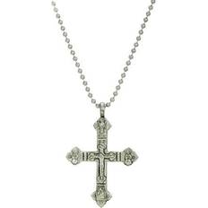 Symbols of Faith Mens Silver-tone Crucifix Necklace, Men's