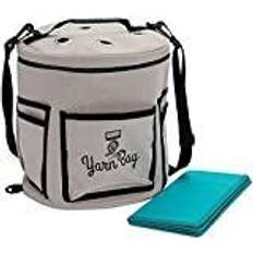 Yarn Bags Juvale Portable Yarn Storage Bag with Dividers Grey, 11.8 x 9.8 Inches