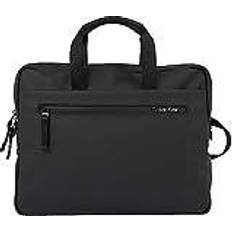 Calvin Klein Herren Gummierte, schlanke Laptoptasche Computertasche, Ck Schwarz