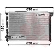 Refrigeraciones Líquidas para CPU Van Wezel 06002286 Radiador Refrigeración Del Motor Aluminio 578 398 26 Aletas Refrigeración Soldadas MINI: Hatchback