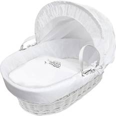 Bassinetts Kinder Valley Sleepy Little Owl White Moses Basket With Mattress Padded
